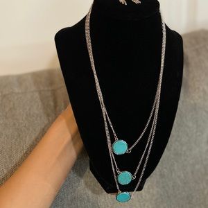 🚫SOLD🚫2 PC Turquoise & Silver Jewelry Set